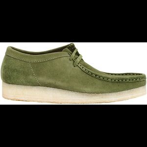 Clarks Wallabees in leaf green